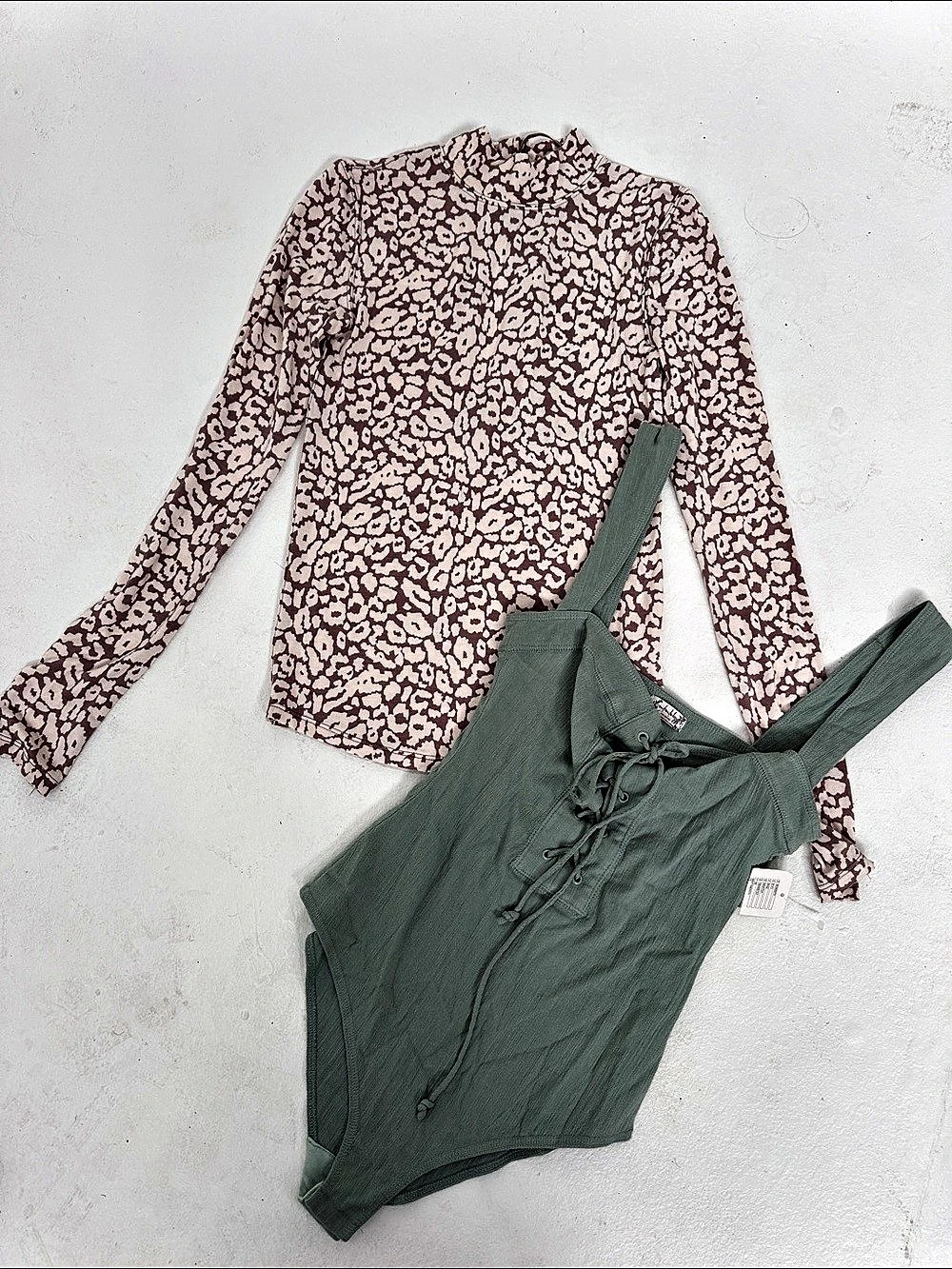 2 Free People Intimately Free People  Animal Print Button Front Top Size and bod